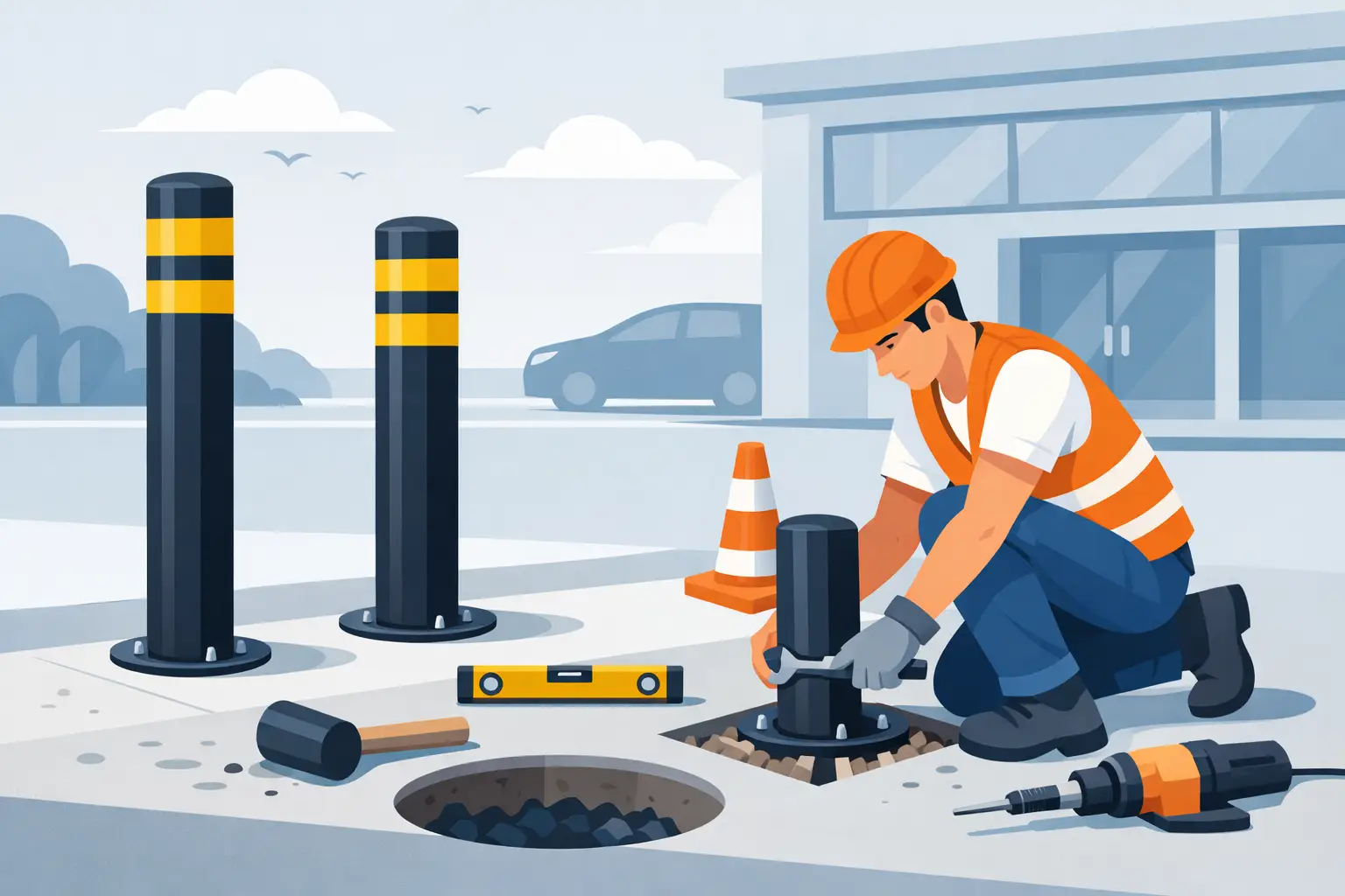 Cómo instalar bolardos de seguridad correctamente