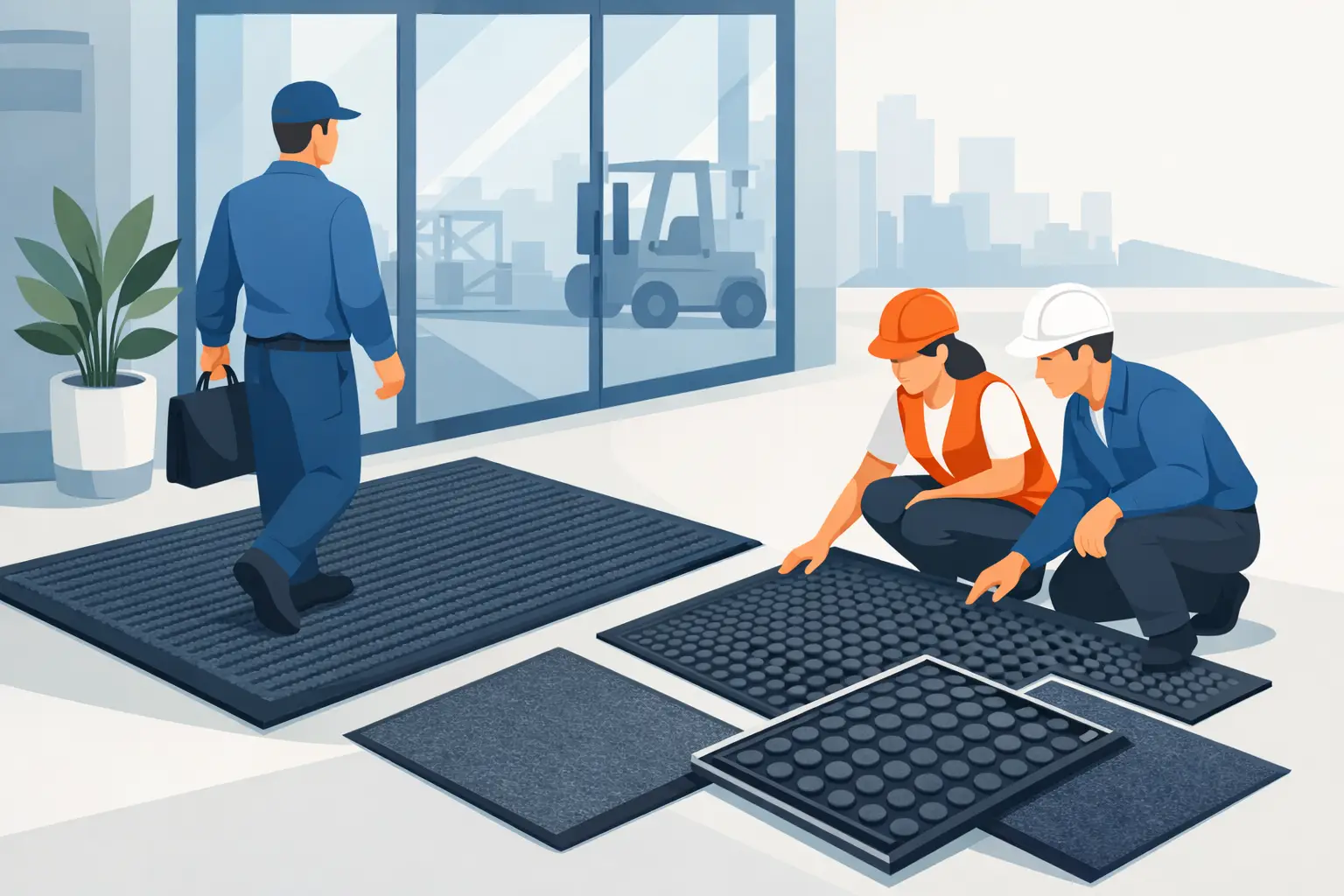 Guía de limpiapiés industriales para alto tráfico